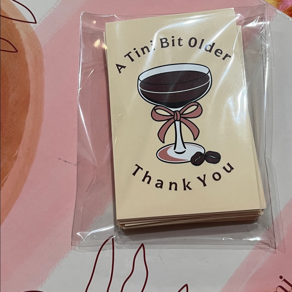 A Tini Bit Older Thank You Cards - Cream and Brown
